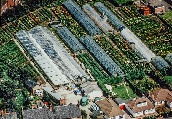 Arial shot of Philip Tivey and Son Nursery on Wanlip Road Syston Leicester